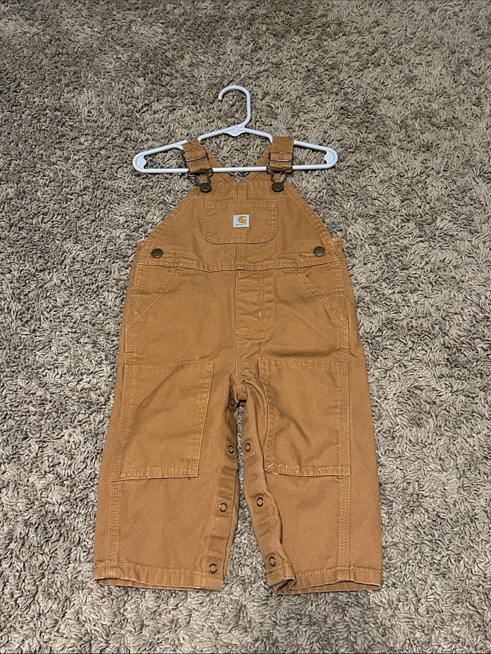 Carhartt Kids Tan/ Brown Canvas Overalls
